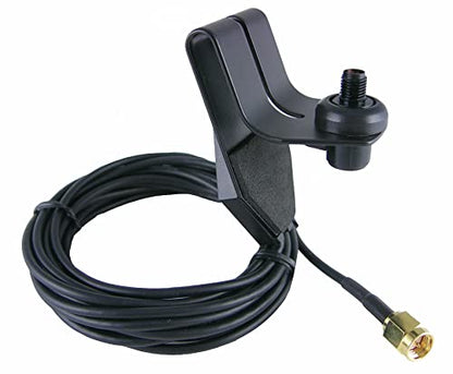 TW-MB-WCMS Window Clip Mount for Handheld Antenna, No Drill Car Vehicle Bracket with 10ft RG-174U Coaxial Cable, SMA Female to SMA Male Connector for Two Way Radio, Ham Radio & Scanner