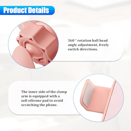 Zpana Car Phone Holder, 360° Adjustable Suction Cup Hands-Free Vehicle Windshield Dashboard Cell Phone Mount, Automotive Interior Smartphone Stand, Universal for SUV RV Truck (Pink) - color: Pink