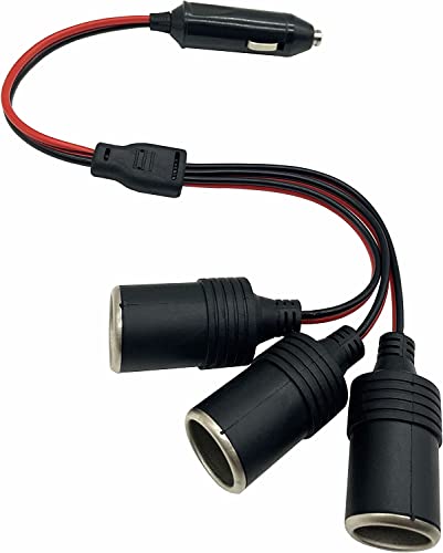 Car Cigarette Lighter Splitter 1 to 3 12V 24V Power Charger 3 Way Socket Splitter Cigarette Lighter Extension Cord Cable