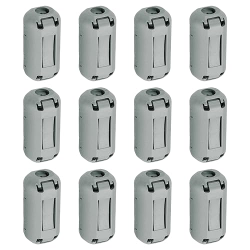 uxcell 12 Pcs Ferrite Filter Ring Core RFI EMI Noise Suppression Cable Clip ID 3.5mm 0.14Inch Regular Styles for Electronic Devices, Industry, Grey - color: Grey, size: 3.5mm