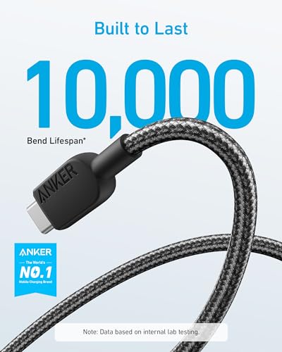 Anker USB A to USB C Cable, Charger Cord (2-Pack, 3 ft, Black) - color: Black, size: 3ft
