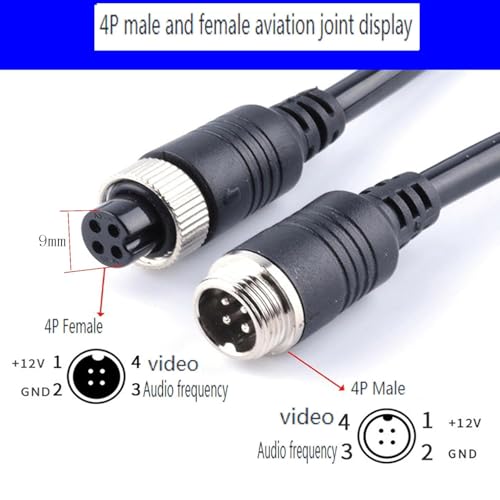 Backup Camera Extension Cable, Car Video 4Pin Aviation Extension Cable, for CCTV Rearview Camera Car Truck Trailer Camper Bus Motorhome Vehicle Backup Monitor Waterproof Shockproof System 3FT/1M - size: 3FT/1M