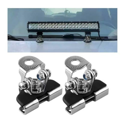 2 PCS LED Light Bar Mounting Brackets, Adjustable Car Pillar Hood Lamp Mount Holder with Hex Wrenches, Universal Work Light Bar Fixing Bracket for Off-Roads Trucks SUVs (Silver) - color: Silver
