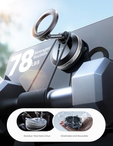 Lamicall Car Phone Holder for Magsafe Dashboard Windshield Nano Gel Vacuum - color: NEW Upgraded - Silver