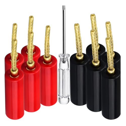 Flex Pin Banana Plugs for Speaker Wire,Speaker wire Connector Pin Plug Type - color: Flex Pin Banana Plugs