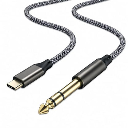 USB C to 1/4 inch TRS Stereo Audio Cable 3.3FT, Built-in DAC Chip Compatible with Android & iPhone 15/16/17, Samsung Galaxy S24, iPad Pro, MacBook for Amplifier, Mixer, Speaker (Audio Output Only)