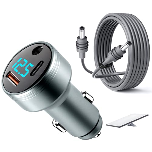 LivTee Car Adapter for Starlink Mini, 3-in-1 Car Charger and DC Power Cable with Cigarette Lighter Adapter, 12V-24V Digital Display, QC 3.0 30W and PD 45W Ports, 16AWG Cable for Car Accessories(10FT) - size: Starlink Adapter