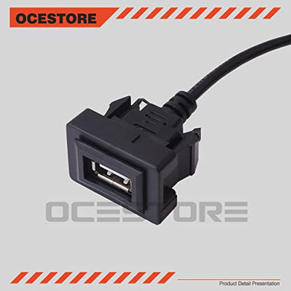 OCESTORE USB Port Panel Extension Cable Adapter Compatible with Camry RAV4 Corolla Highlander Bully Vios ALTIS USB Port Cable Car Dash Flush Mount (35 24mm)