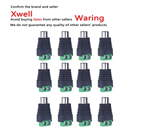 RCA to AV Screw Terminal Connector, RCA Cable Audio Adapter,Phono Female Jack Solderless Converter Audio/Video Connector Speaker Wire to RCA Adapter - color: 12 pack Female