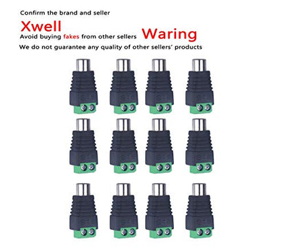 RCA to AV Screw Terminal Connector, RCA Cable Audio Adapter,Phono Female Jack Solderless Converter Audio/Video Connector Speaker Wire to RCA Adapter - color: 12 pack Female