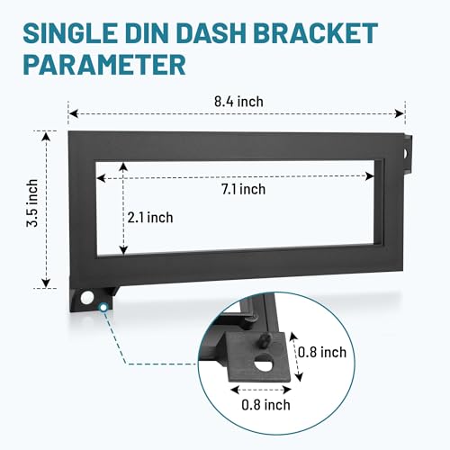 NuIth Single Din Radio Installation Dash Kit W/Radio Wiring Harness for 1974-2003 Chrysler/Dodge/Jeep, Single Din Radio Mounting Plate for Aftermarket Radio Mounting (Dash KIT W/Radio Wire)
