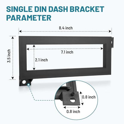 NuIth Single Din Radio Installation Dash Kit W/Radio Wiring Harness for 1974-2003 Chrysler/Dodge/Jeep, Single Din Radio Mounting Plate for Aftermarket Radio Mounting (Dash KIT W/Radio Wire)