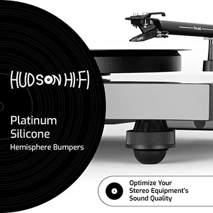 Hudson Hi-Fi Speaker Isolation Feet (4-Pack, 1") – Adhesive Silicone Anti-Vibration Pads for Speakers, Turntables, Subwoofers & Amplifiers, Supports 5-18 lbs Per Pad - size: 1.25"