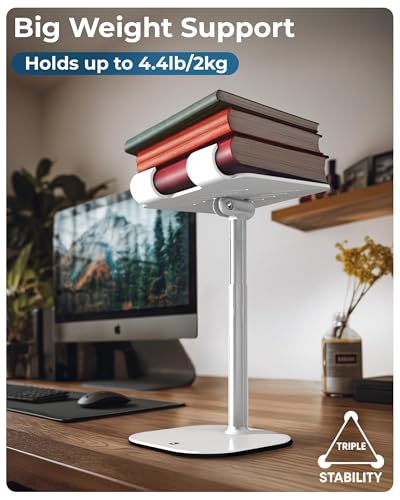 COOPER TabHolder Tablet Holder, iPad Stand for Desk, Portable Monitor Stand - color: B - Frost White