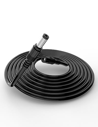 Tonton 26.5FT 8M DC Power Extension Cable 5.5 mm x 2.1 mm 5521 Male to Female 12V DC Adapter Cord Compatible with CCTV Security IP Camera,Survelliance DVR Standalone,LED Strip,Monitors(Black) - color: Black, size: 26.5 ft (1 Pack)