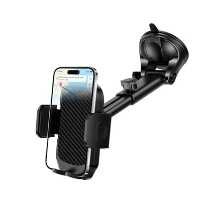 HZEL Car Dash Mount Phone Holder, 360° Adjustable Strong Suction Cup Vehicle Windshield Mobile Phone Mount, Hands Free Automotive Cellphone Stand, Suitable for 1.97-4.33" Smartphone (Carbon Fiber) - color: Carbon Fiber