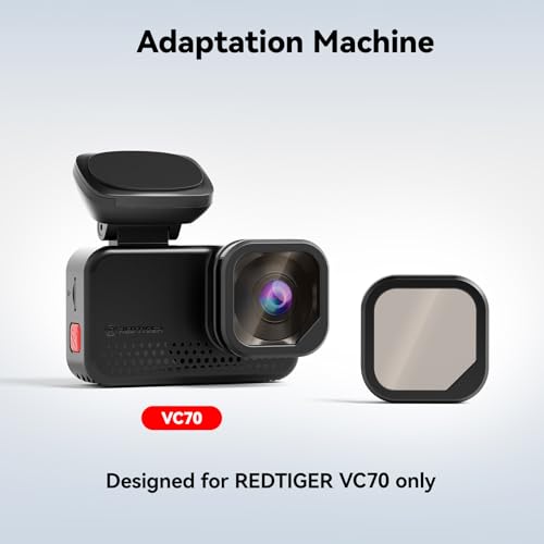 REDTIGER VC70 Polarizing Lens, CPL Filter for Dash Cam, Reduces Glare & Reflections, Enhances Contrast, Lens Protection(Only Compatible with VC70 Dash Cam)