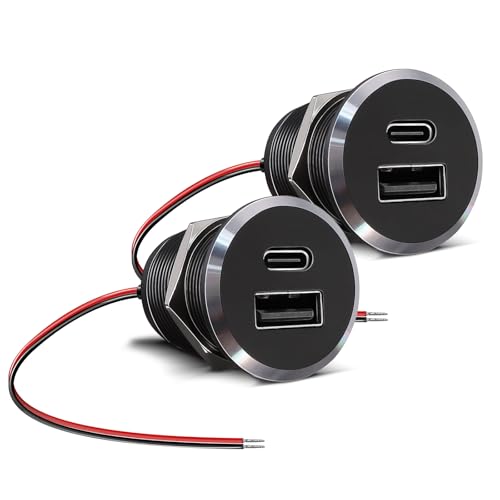 Aluminum 12V USB Outlet, Dual Port Fast Charging Car Charger - color: Small Version*2
