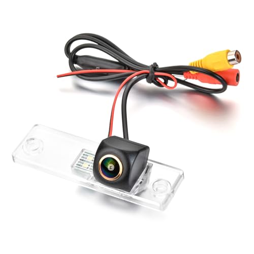 AHD 720P/CVBS Car Rear View Camera Fisheye Lens License Plate Cam with RCA Cable & Vehicle Camera for Toyota 4Runner/Hilux Surf/Toyota Fortuner SW4/Toyota Innova & Backup Camera - color: Black Golden
