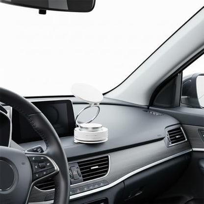 Vacuum Suction Cup Phone Holder, 360° Rotating Magnetic Double-Sided Car Phone Mount, Strong Grip Dashboard & Windshield Stand, Foldable Telescopic Phone Holder for Home Gym Mirror Use White - color: White