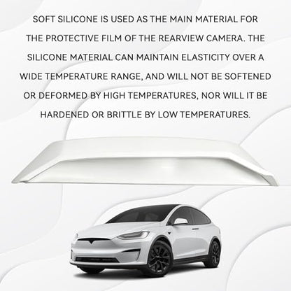 Upgraded Backup Camera Rain Shield for Cars, Silicone Rear View Covers, Wider Longer Design Blocks Water Drops, Clear Reverse Image Guard, Self Adhesive Vehicle Exterior Accessories (White) - color: White