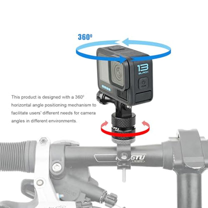 360 Degree Rotation Aluminum Motorcycle Bicycle Rack Mount Holder,Intended for GoPro Hero 13/12/11/10/9/8/Max,DJI Osmo Action 5Pro/4/3,Insta 360 Ace Pro 2/Pro/Ace - color: Black