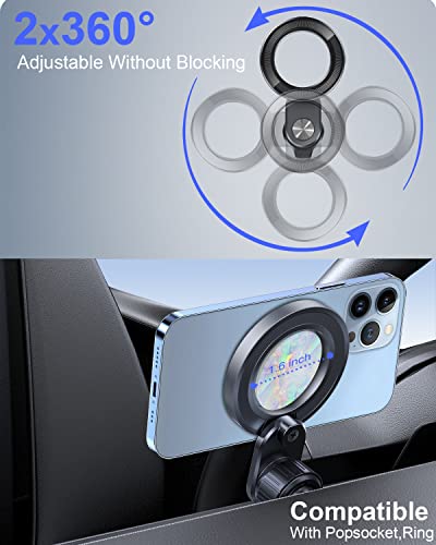 OQTIQ for MagSafe Car Mount, 360° Adjustable 17 N52 Strong Magnets, Air Vent Phone Mount Compatible with iPhone 12-17 Series and Phones with MagSafe Case