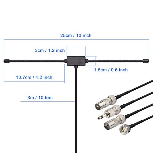 Bingfu FM Radio Dipole Antenna for Stereo Receiver Indoor Pioneer Onkyo Yamaha Marantz Bose Wave Music System Home FM Radio AV Audio Video Home Theater Receiver