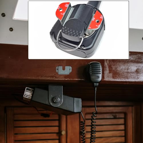 HYS Aluminium Alloy Car Mount, Speaker Mic Hanger for Truck Car CB VHF UHF - color: Gray, size: 2 Pieces