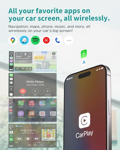 OTTOCAST Mini Cube 3.0 Wireless Carplay Adapter & Android Auto Wireless Adapter Silver (2-in-1) – Plug & Play for iPhone & Samsung/Android Phones, Two Phones Memory, Auto-Reconnect, Stable 5GHz WiFi - color: Silver (USB-A&C)