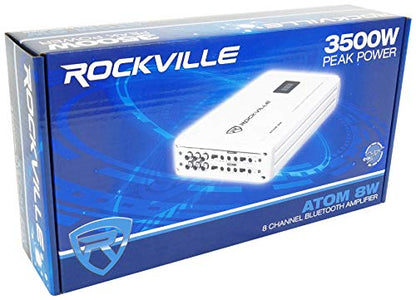 Rockville Atom 8W White 8-Channel Marine/Boat Amplifier Amp - color: White