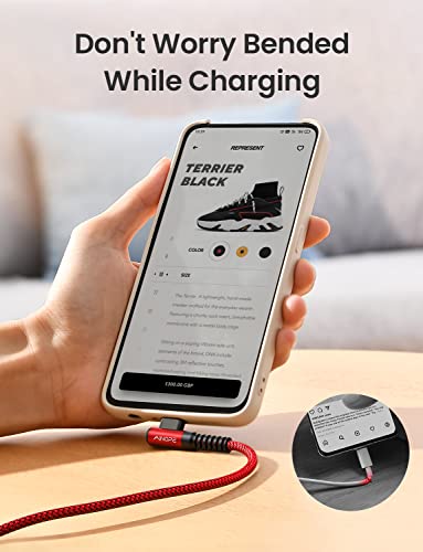 AINOPE USB C to USB Cable [4-Pack 10/6.6/3.3/3.3ft] 3.1A USB Fast Charge Right Angle, Resistant Nylon Braided USB C Charging Cable Compatible with Galaxy S21 S20 Plus, Note 20 10 9, Moto - color: Red, size: 3.3FT+3.3FT+6.6FT+10FT
