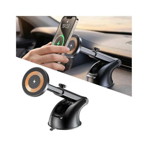 15W Car Mount Charger, Magnetic Wireless Suction Cup Vehicle Dashboard Cell Phone Holder with Air Vent Clip, Automotive Interior Windshield Smartphone Charger Mount, Universal Fit (Style A) - color: Style A