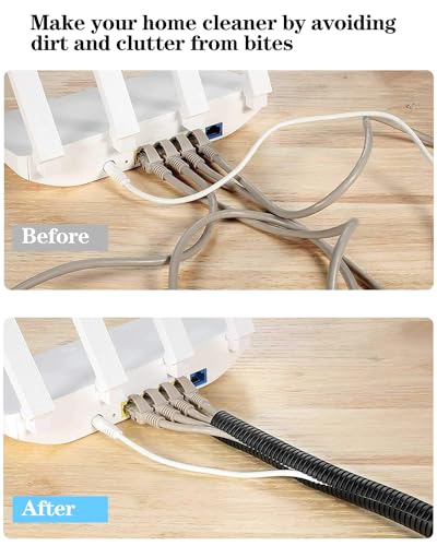 1/4 Inch Wire Loom Split Tubing - 50ft Cord Protector Electric Wires Covers, Automotive Wire Flexible Conduit, Plastic Wire Cover - size: 1/4"-50ft
