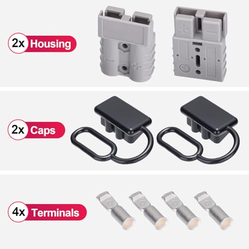 Spurtar 175A Battery Quick Connect/Disconnect, 2 Pack, 1/0 AWG, Gray - color: Gray, size: 175A(2 Pack)