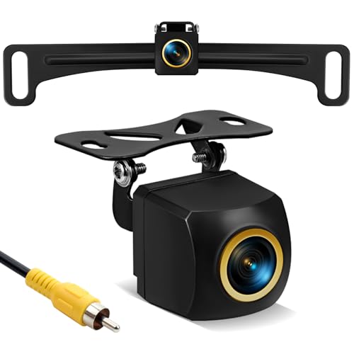Backup Camera, License Plate Backup Camera for car,AHD 1080P Metal 170 Degree Wide Angle Rearview Reversing Camera,Reverse Rear View Camera for Car Vehicle SUV RV [HD/AHD] - color: Black