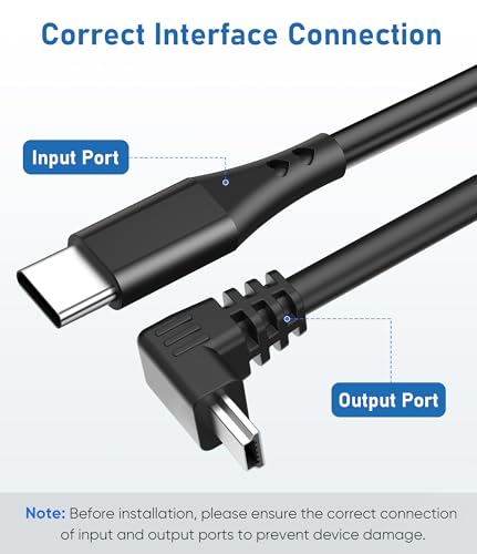 Charger Cable for Garmin GPS,(10Ft 18AWG) USB C to Mini USB Charging Cord - size: Mini-Downward, style: 10Ft