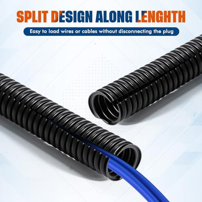 Sasylvia 3/8" X 150ft Split Wire Loom Tubing, Cord Protector - size: 3/8" X 150ft