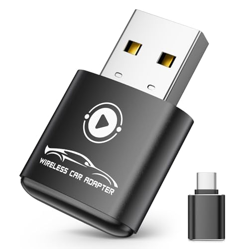 CarPlay Wireless Adapter for iPhone 2026 Upgraded (Black) - color: Black