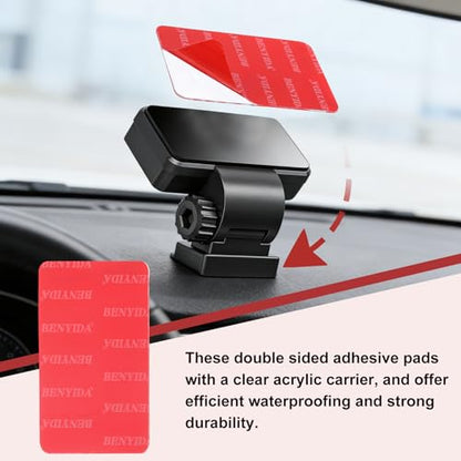 10 Pcs Double Sided Adhesive Pads, 3.31 x 2.09 Inch Dash Cam Sticky Pads Self-Adhesive Square Mounting Foam Tape Waterproof & Heat Resistant for Car Walls Picture Home Decor, Red - size: 3.31 x 2.09 Inch