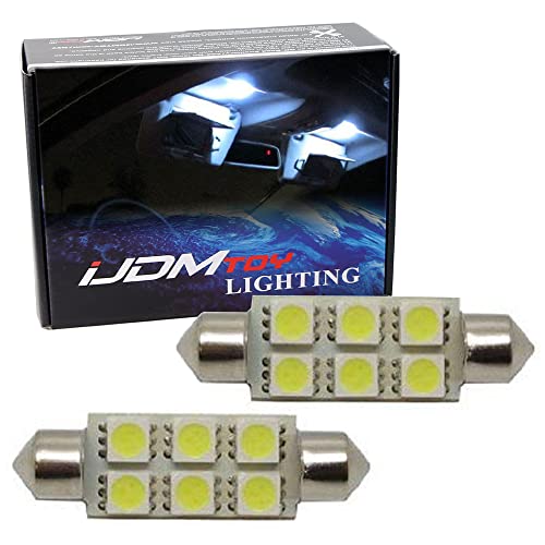 iJDMTOY 6-SMD 6411 C5W Sun Visor Vanity Mirror Replacement Bulbs, Xenon White