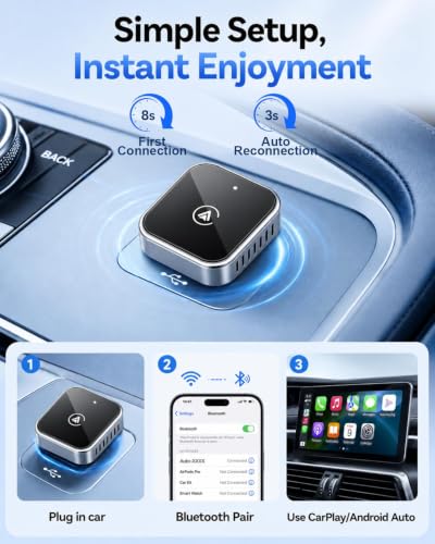 Wireless CarPlay Adapter, 2026 Upgraded Wired to Wireless CarPlay - color: Orange