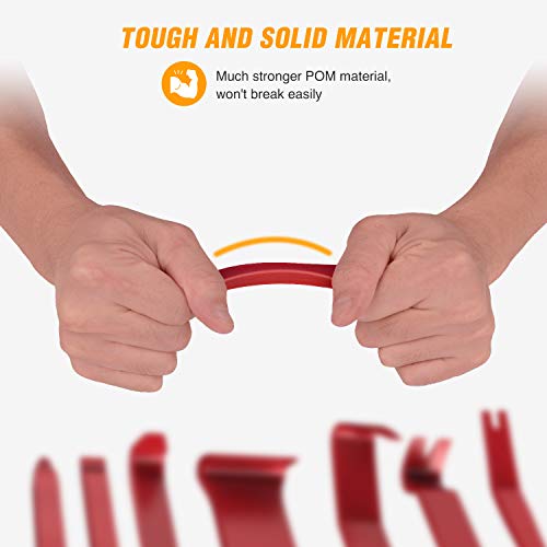 GOOACC 8PCS Auto Trim Scratch Removal Tool Car Audio Dash Panel Window Molding Fastener Remover Tool Kit-Red - color: Red, size: 8PCS Trim Removal