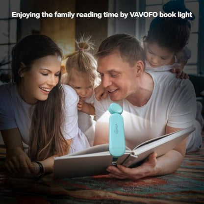 VAVOFO USB Rechargeable Book Light, Bookmark Clip on LED Reading Light - color: Powder Green