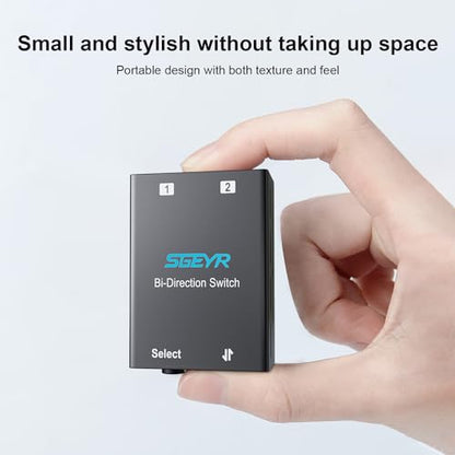 Audio Switch 3.5mm Bi-Direction Switch, Stereo Audio Switcher 2 in 1/1 in 2 Out, Audio Switch Selector for Phone Speakers Headhphone (Black)