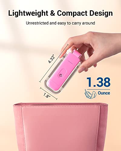 DEWENWILS USB Rechargeable Book Reading Light, Warm White, Brightness Adjustable, LED Clip on Book Lights for Reading in Bed, Car Reading Light for Kids, Bookworms (Pink) - color: Pink