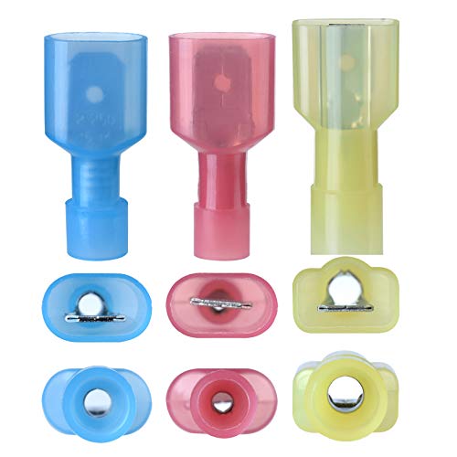 330 Pcs XHF Mix Nylon Female Male Spade Connectors 22-10 AWG Quick Disconnect Wire Terminals Insulated Wire Crimp Connectors - size: Female&Male Mix 330PCS