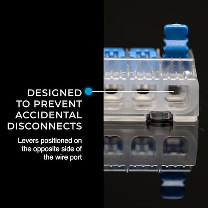 Ideal Electrical in-Sure Lever Wire Connector,12 AWG, 3-Port (30-05L23), Bag of 50—Compact Releasable Connectors for Solid and Stranded Wires