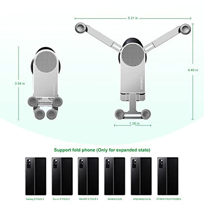 Z Fold 7 Car Mount Accessories, Gravity Linkage, A Vent (Silver) - color: Sliver-V