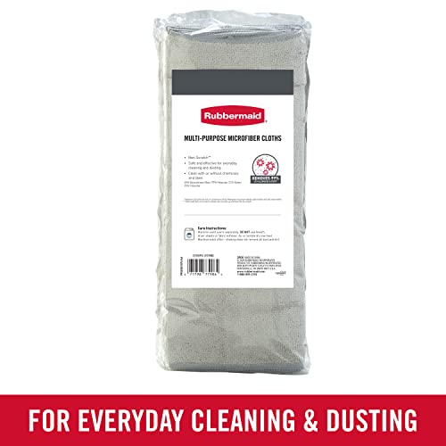 Rubbermaid All Purpose Microfiber Cleaning Cloth Towels, 50 Pack, 12"x12", Non-Scratch, Reusable/Washable for Cleaning/Wiping/Polishing for Home/Kitchen/Car - size: 50-Pack
